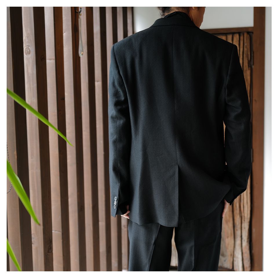 CEREMONY BLAZER   Coal Black Link Stripe Weave