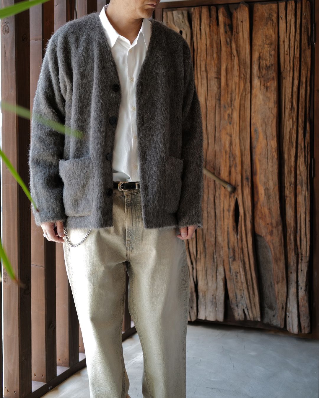 CARDIGAN Mole Grey Hairy Wool