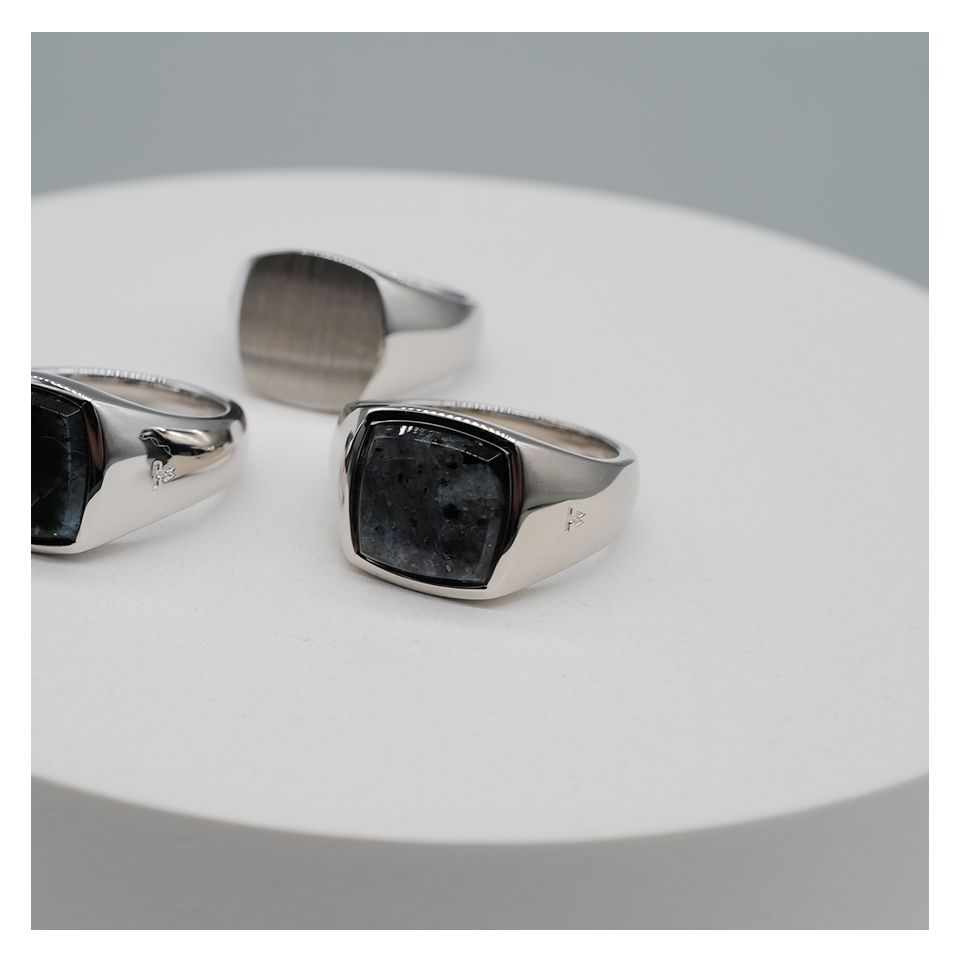 Tom Wood larvikite スクエアカットリング　56 TOMWOOD（トムウッド） Cushion Larvikite Ring（クッションラル