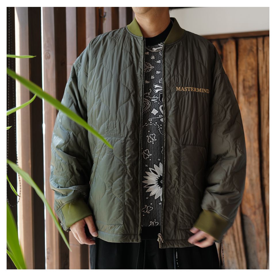 【MASTERMIND WORLD】 QUILTED JACKET  OLIVE