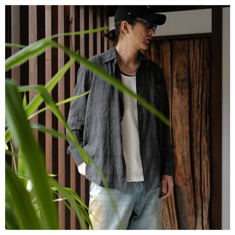 OUR LEGACY - ABOVE SHIRT Bazaar Check Breeze Weave | River