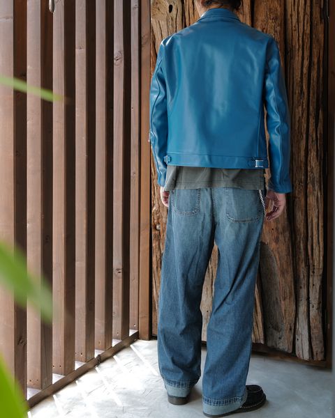 Lewis Leathers [Dominator -ドミネーター- 【Slim-Fit】 (ホースレザー / 裏地:ブラックニット / )VintageTurquoise]