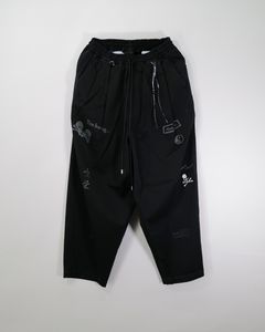 【MASTERMIND WORLD】 DOODLE PRINT WIDE EASY PANTS  BLACK