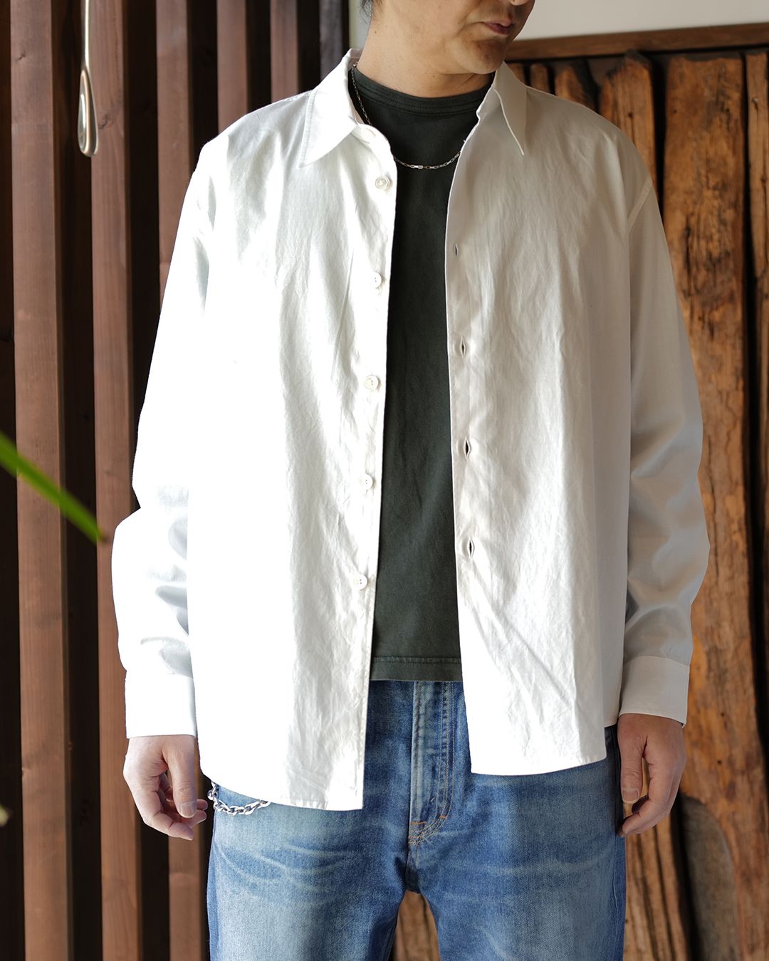 BEYOND SHIRT  White Liquid Poplin