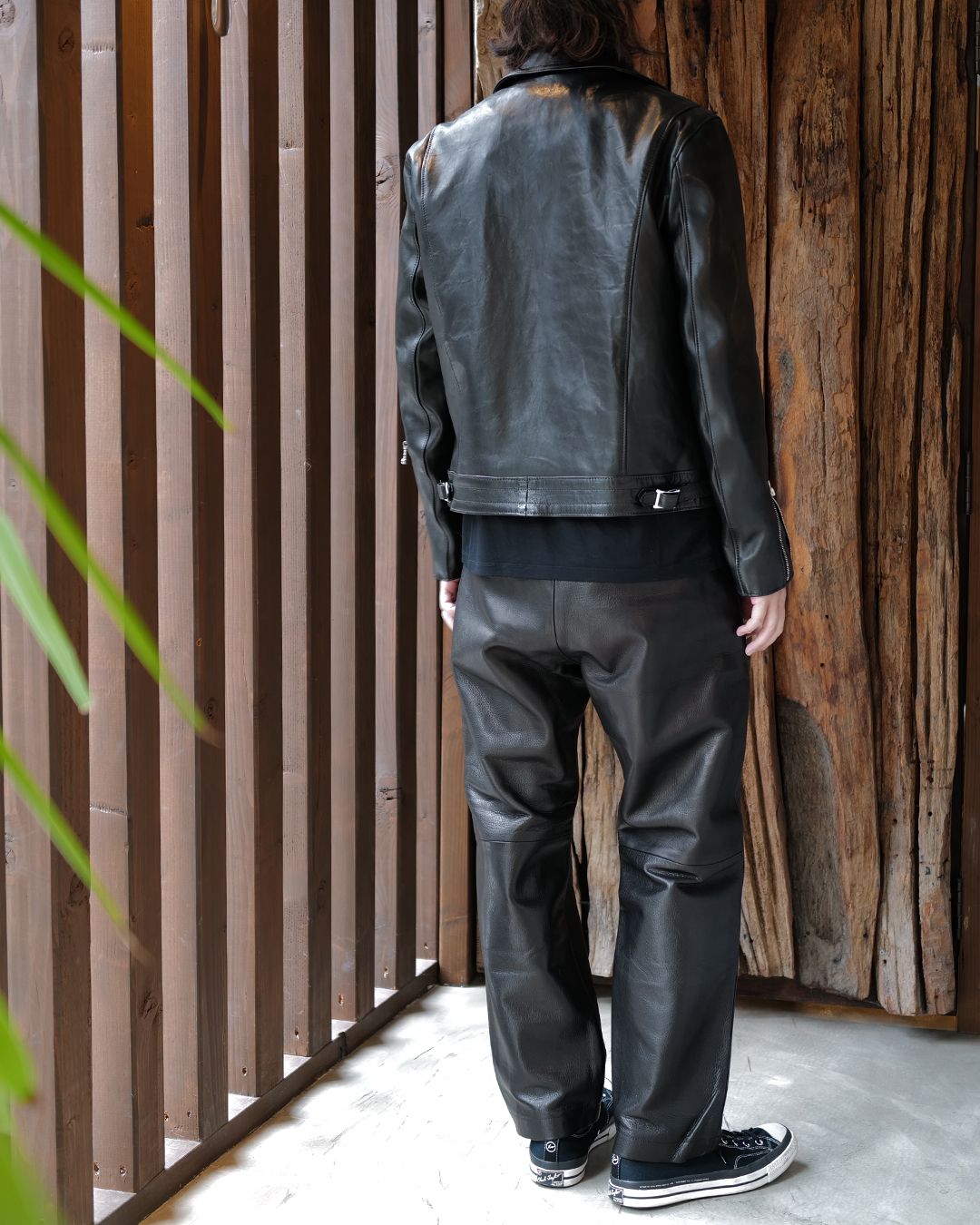 LEATHER PANTS (TYPE-F)  Black