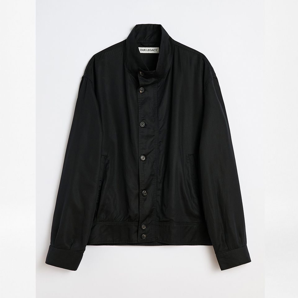 MOCK BOMBER   Draping Black Lyocell