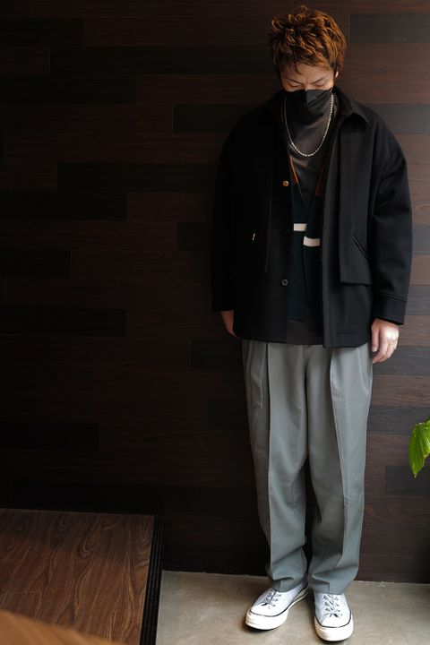 CULLNIのアウターを使ったレイヤースタイル