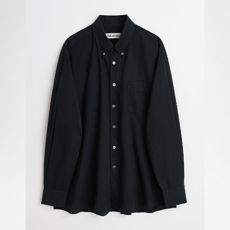 BORROWED BD SHIRT Black Voile