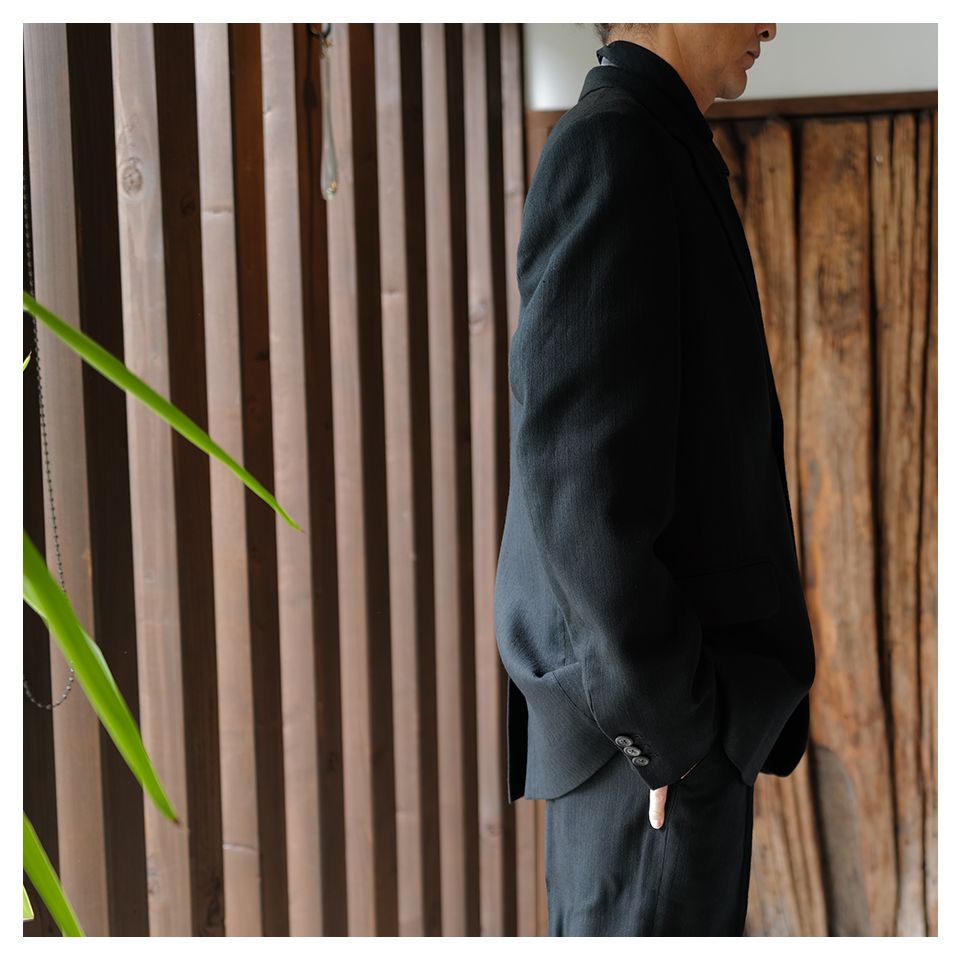 CEREMONY BLAZER   Coal Black Link Stripe Weave