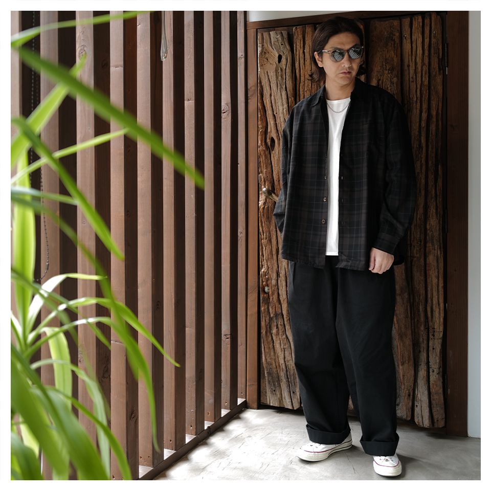 BORROWED SHIRT  Black Sheer Shadow Check