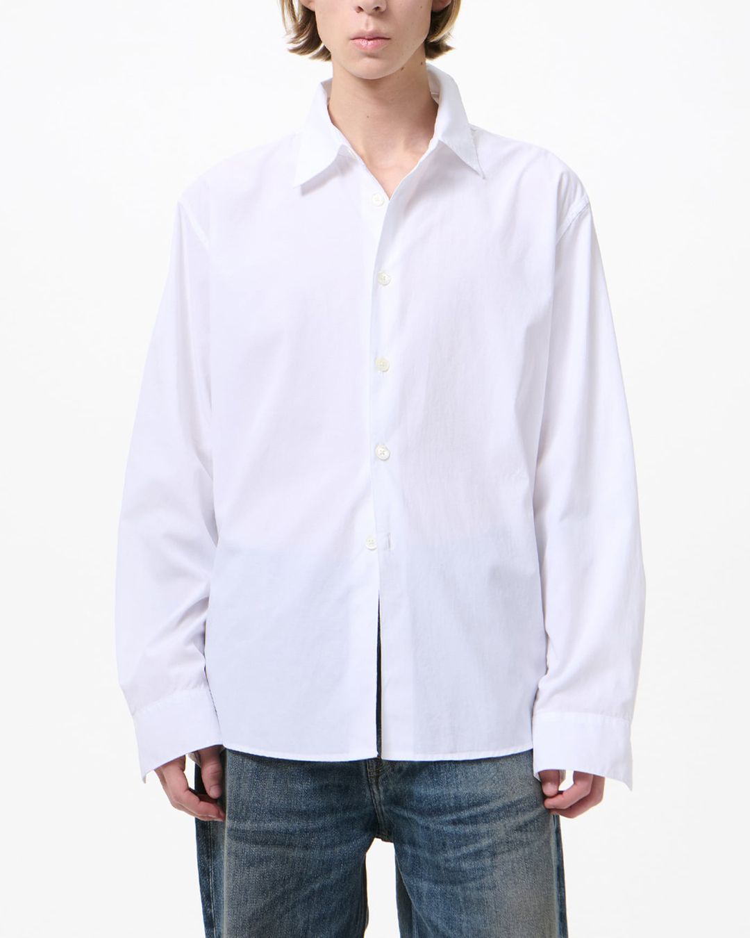 BEYOND SHIRT  White Liquid Poplin