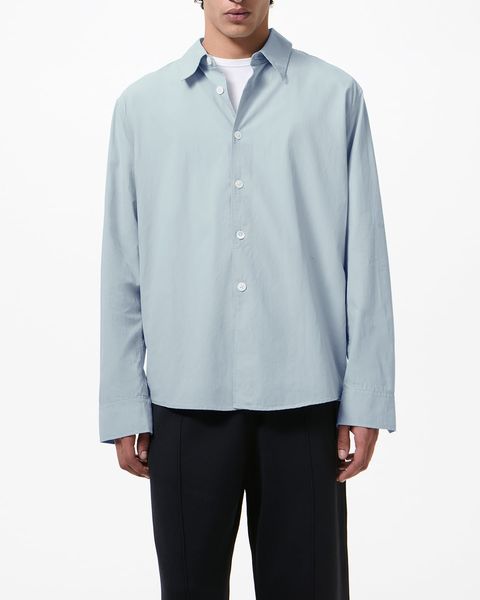 BEYOND SHIRT   Powder Blue Liquid Poplin