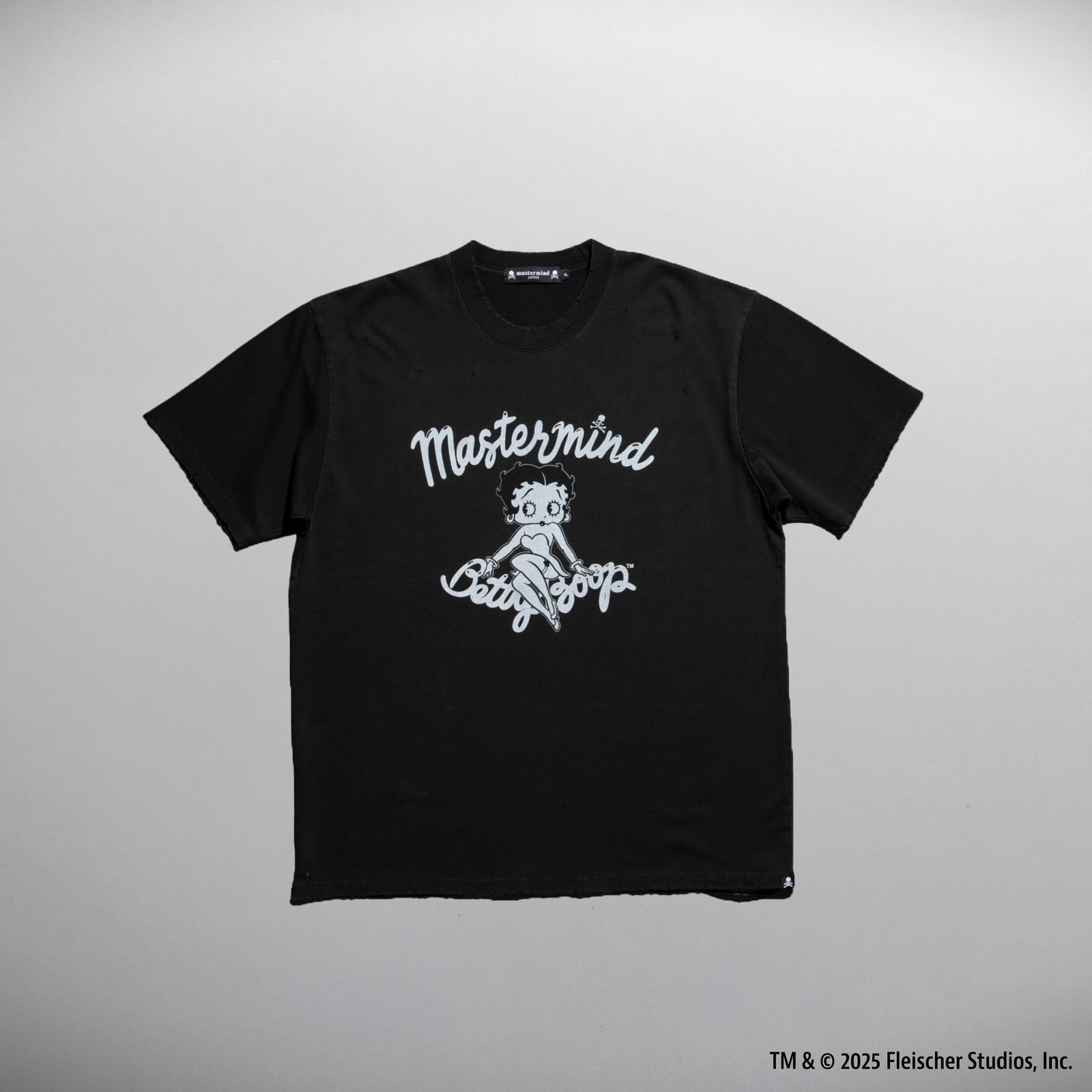 【MASTERMIND WORLD】 xBETTY BOOP S/S TEE ( DAMEGED ) MONOCHROME <REGULAR FIT>