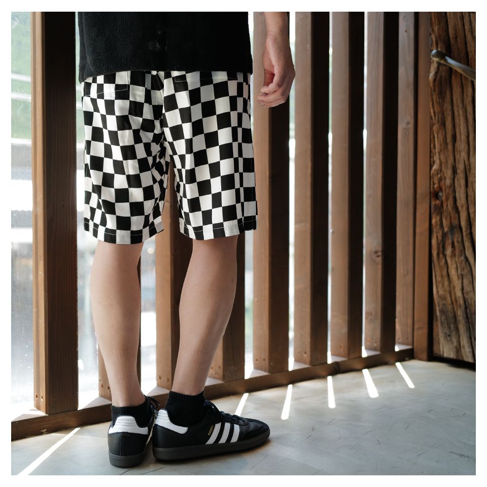 MINEDENIM - CU.Denim Checker flag Surf Shorts | River