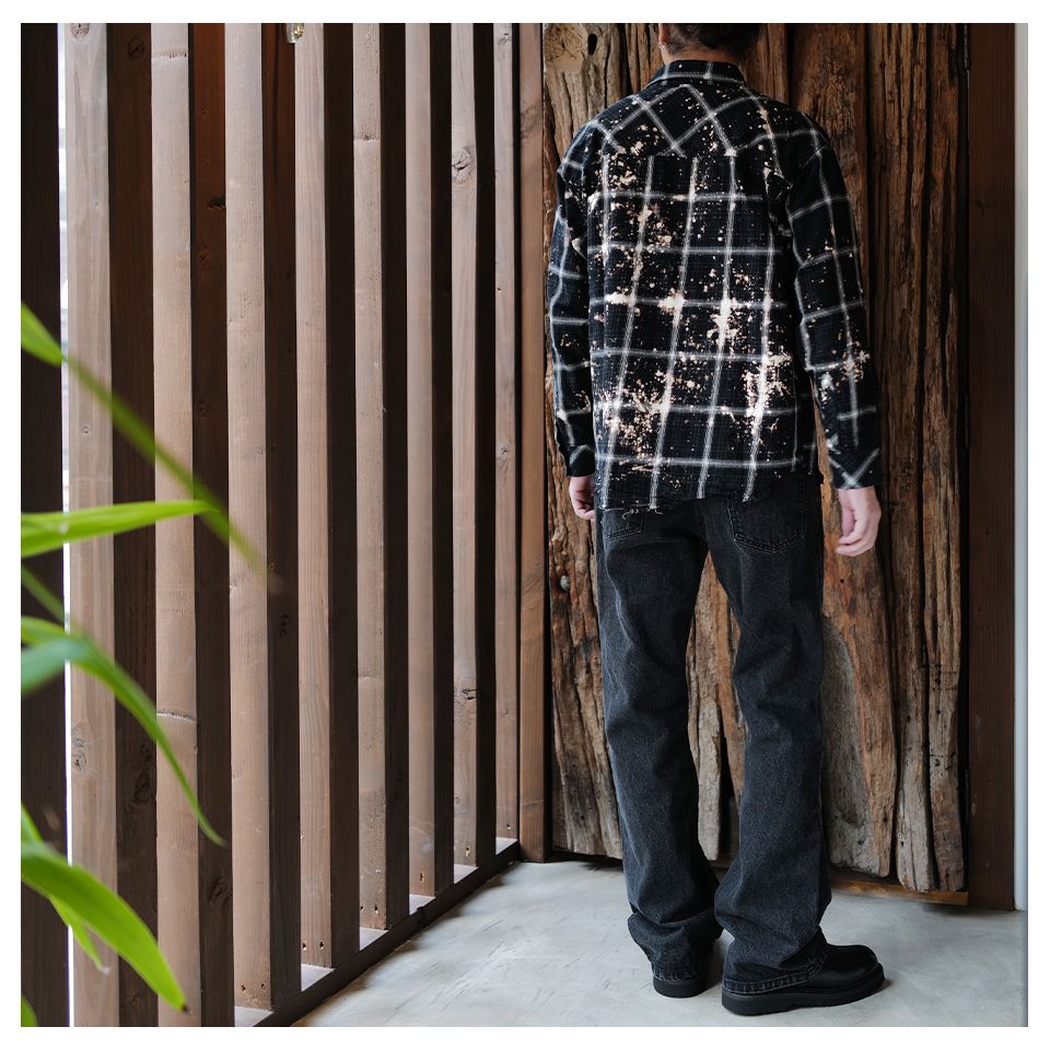 【Last1 M】 【Rafu】 Bleached shirt  Black