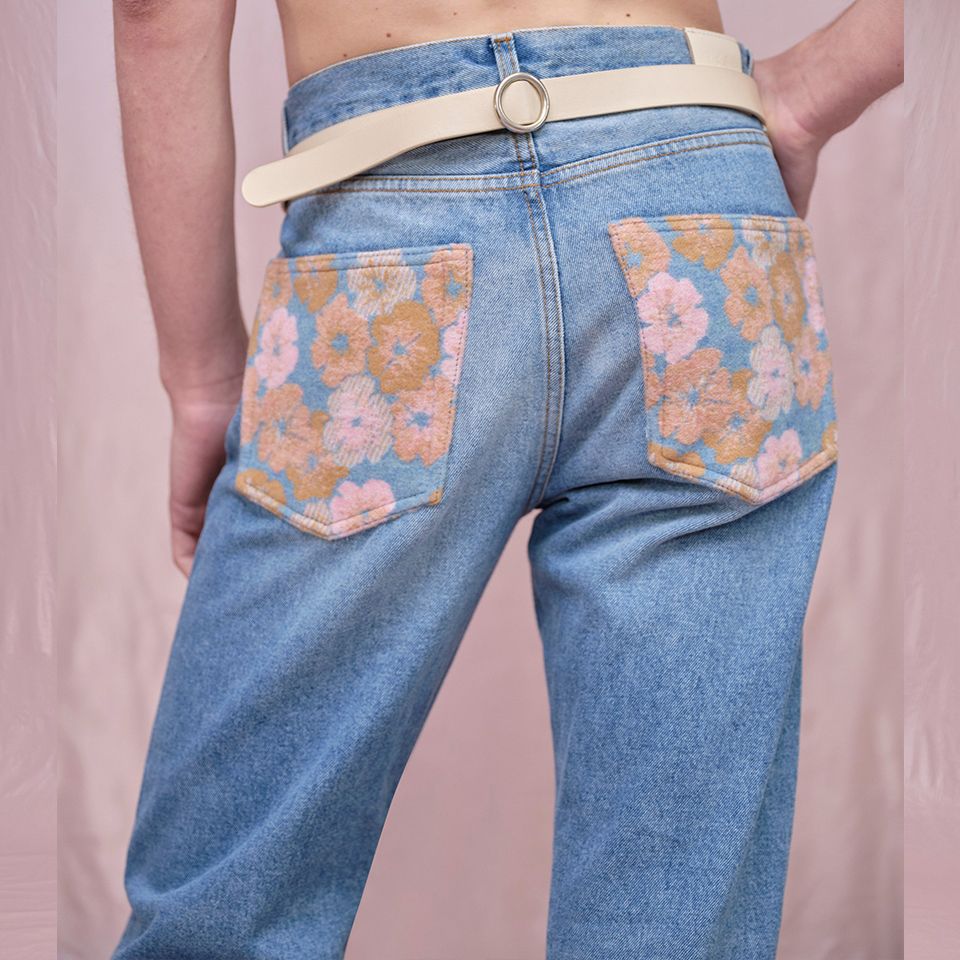 Séfr - Straight Cut Jeans （Flower denim） | River