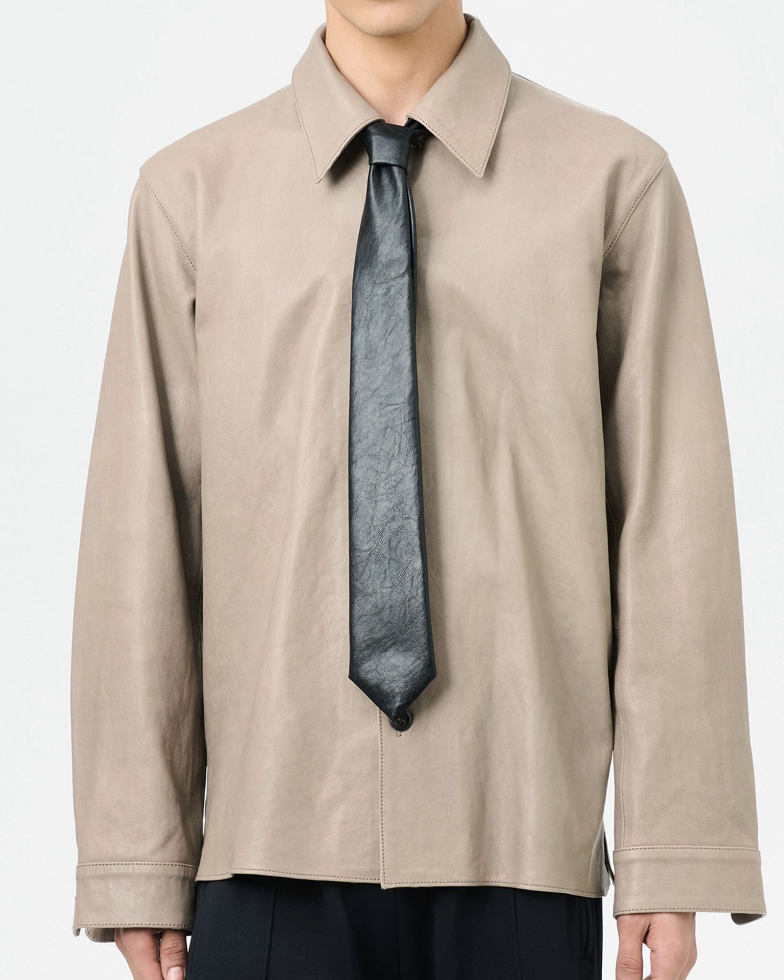 TIE  Black Real Fake Leather