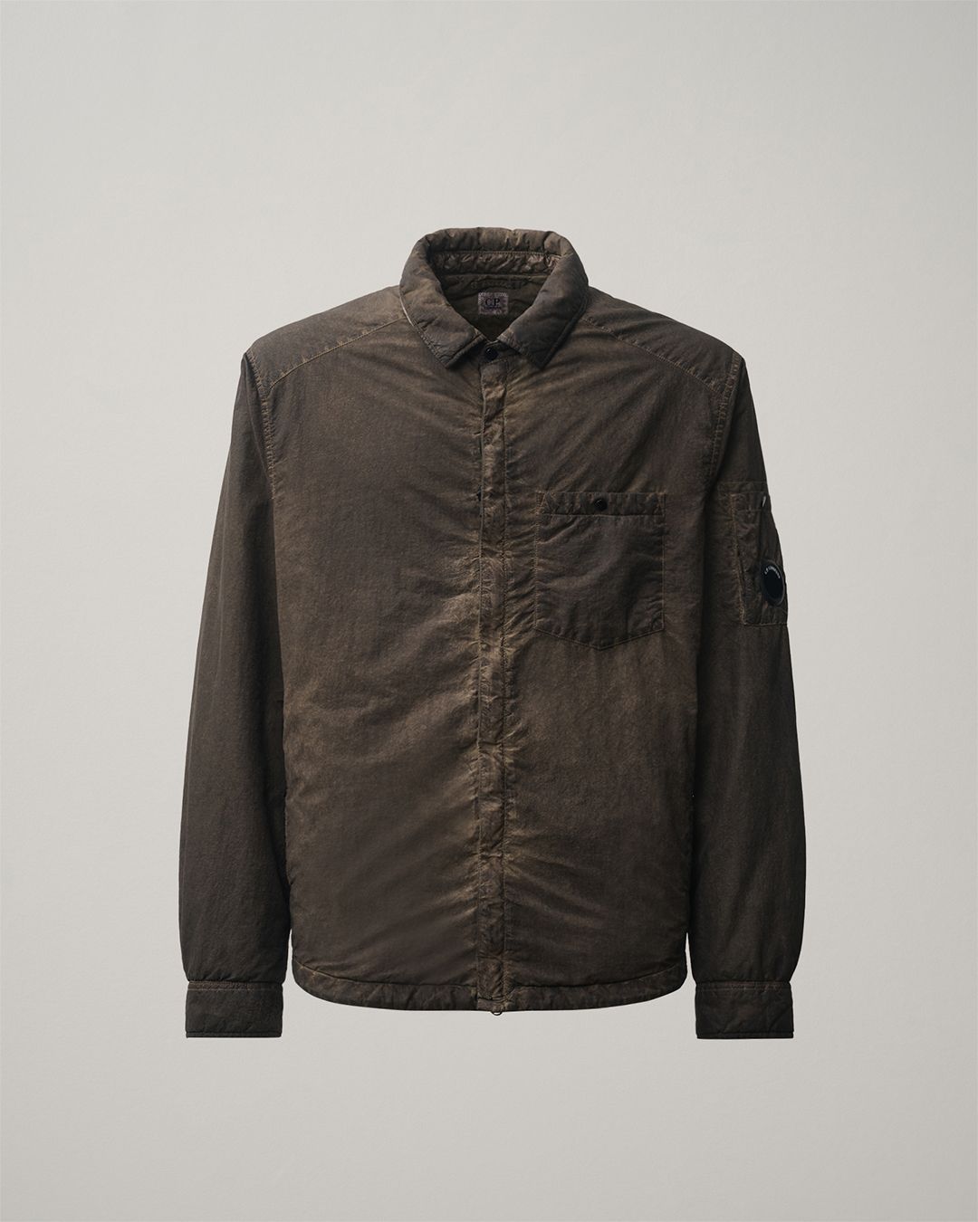 FLATT NYLON PADDED ZIPPED OVERSHIRT  <RE-COLOR BROWN R30>
