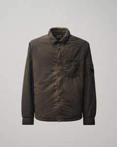 FLATT NYLON PADDED ZIPPED OVERSHIRT  <RE-COLOR BROWN R30>