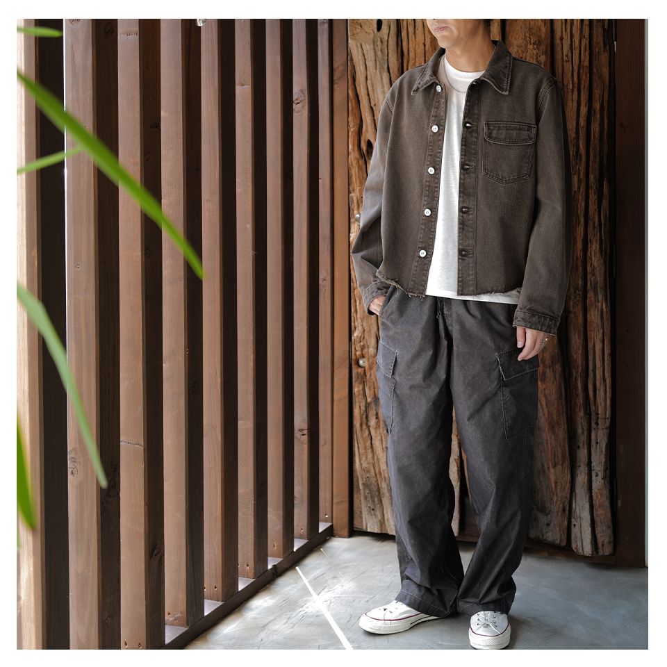 【Last1 Size48】WAY TROUSER   Brown Wash Out Nylon