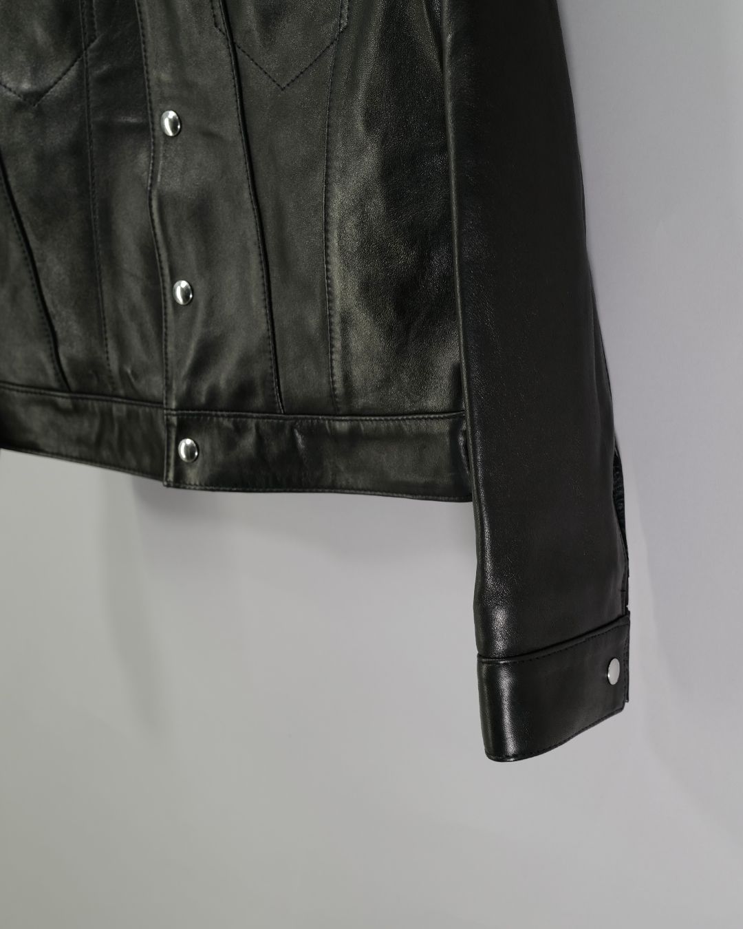 Western Jacket -ウェスタン ジャケット- 【Tight-Fit】   (シープレザー / 裏地:ブラックニット ) Black