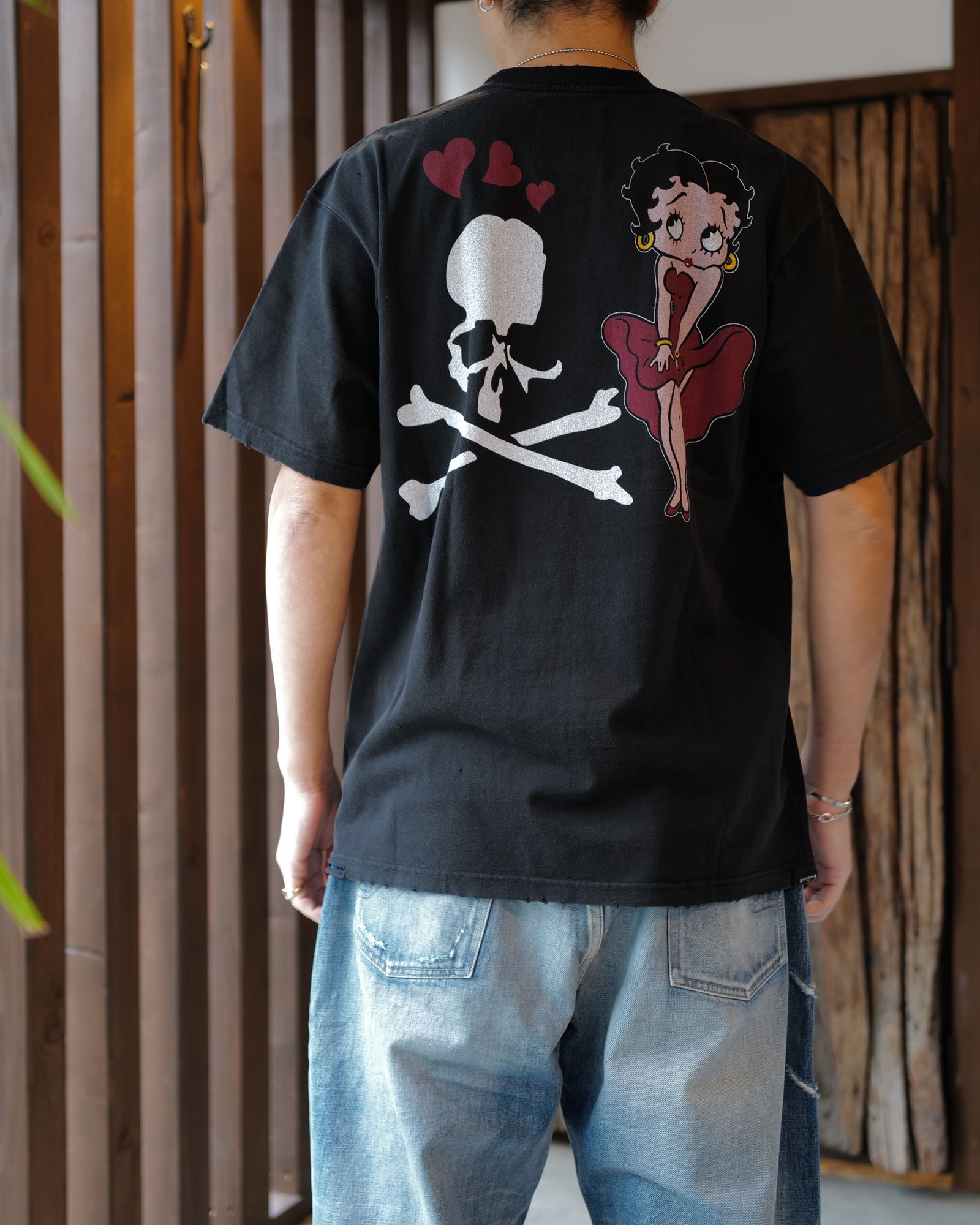 【MASTERMIND WORLD】 xBETTY BOOP S/S TEE ( DAMEGED ) MULTI COLOR <REGULAR FIT>