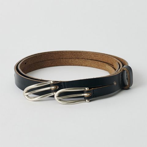TWIN TONGUE BELT  Black Chromexcel Lether