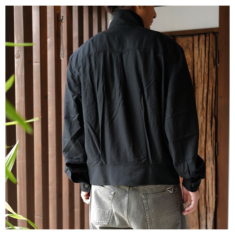 MOCK BOMBER   Draping Black Lyocell