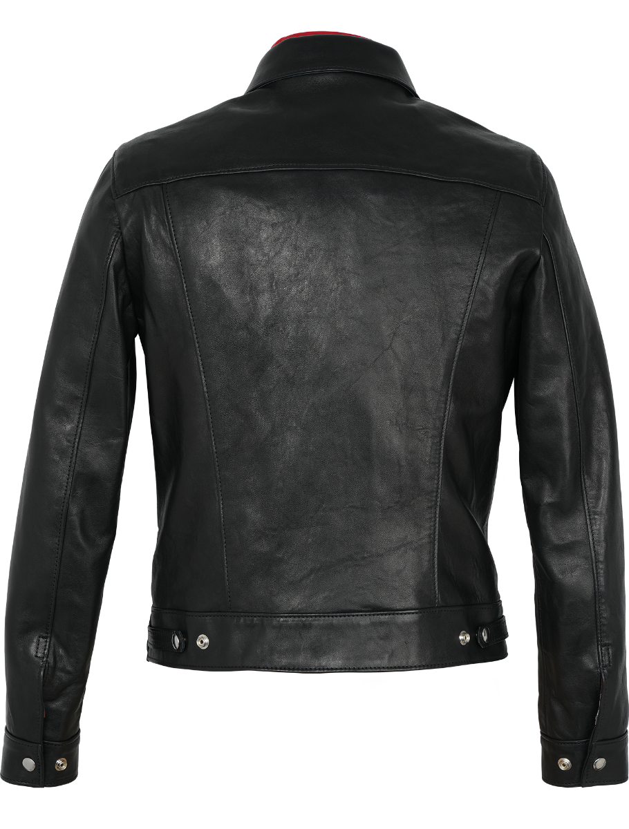 Western Jacket -ウェスタン ジャケット- 【Tight-Fit】   (シープレザー / 裏地:ブラックニット ) Black