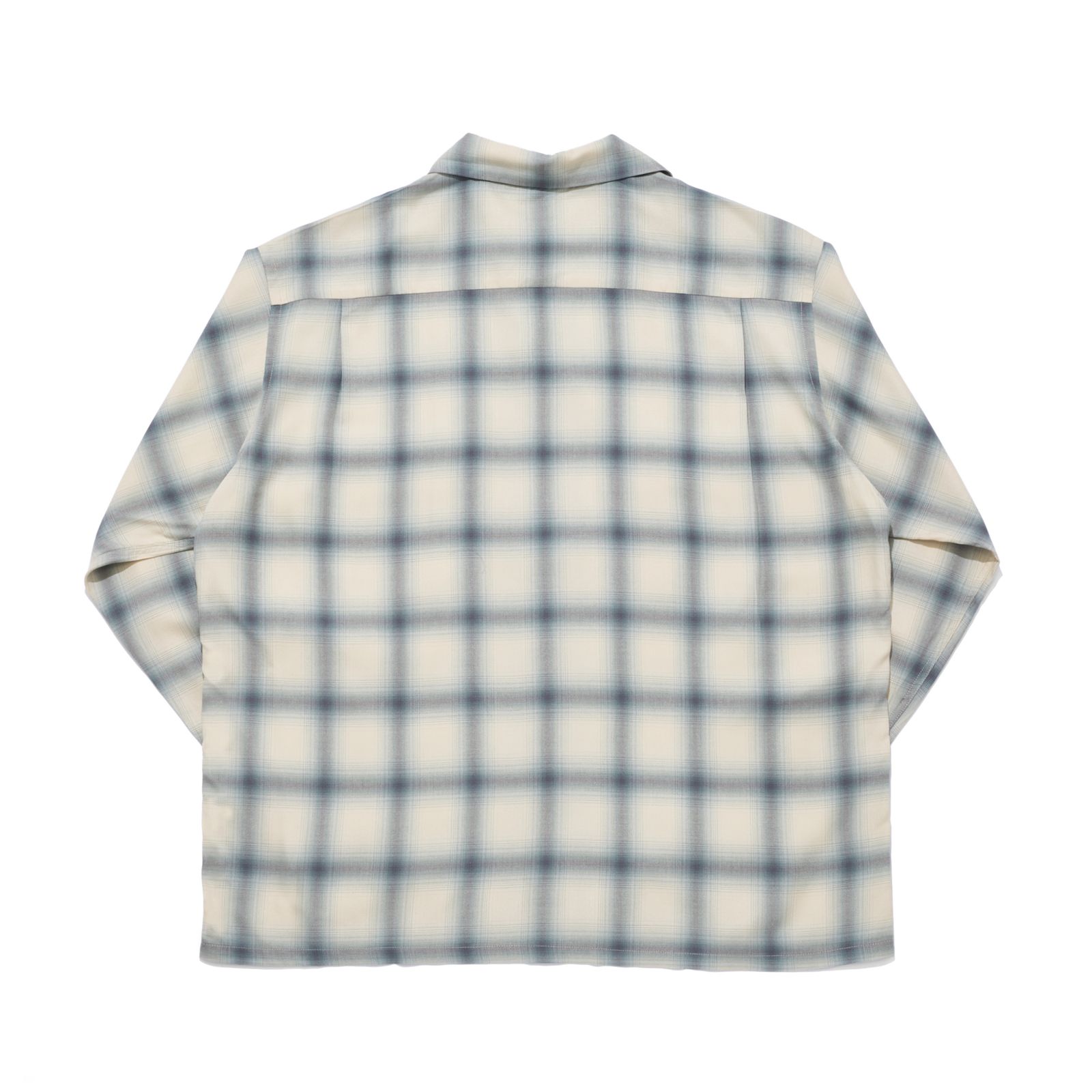 OMBRE CHECK LONG SLEEVE SHIRT [BEIGE]