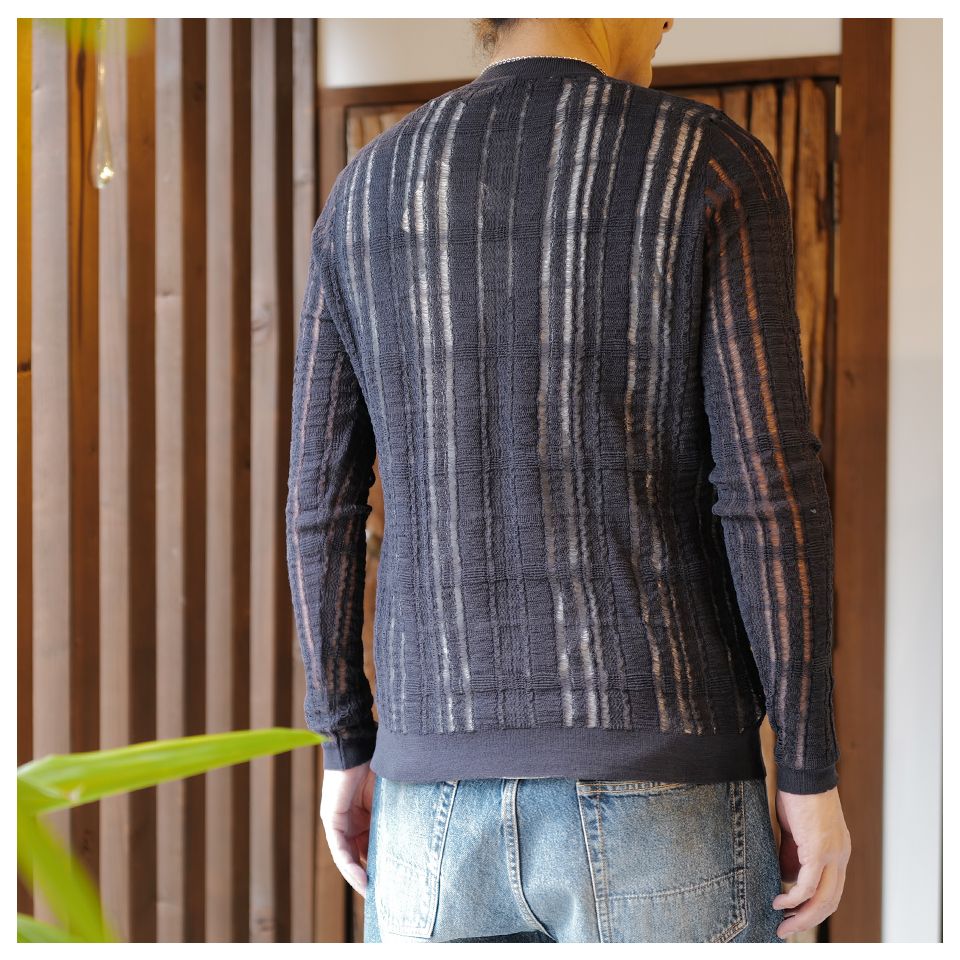 FORMAL ROUNDNECK   Washed Navy Tech Cotton