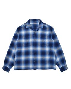 R.Flannel Ombre Open Collar SH  BPT