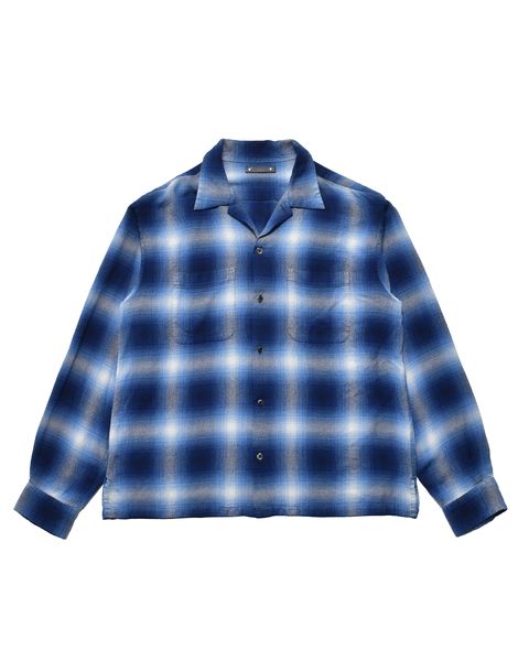 R.Flannel Ombre Open Collar SH  BPT