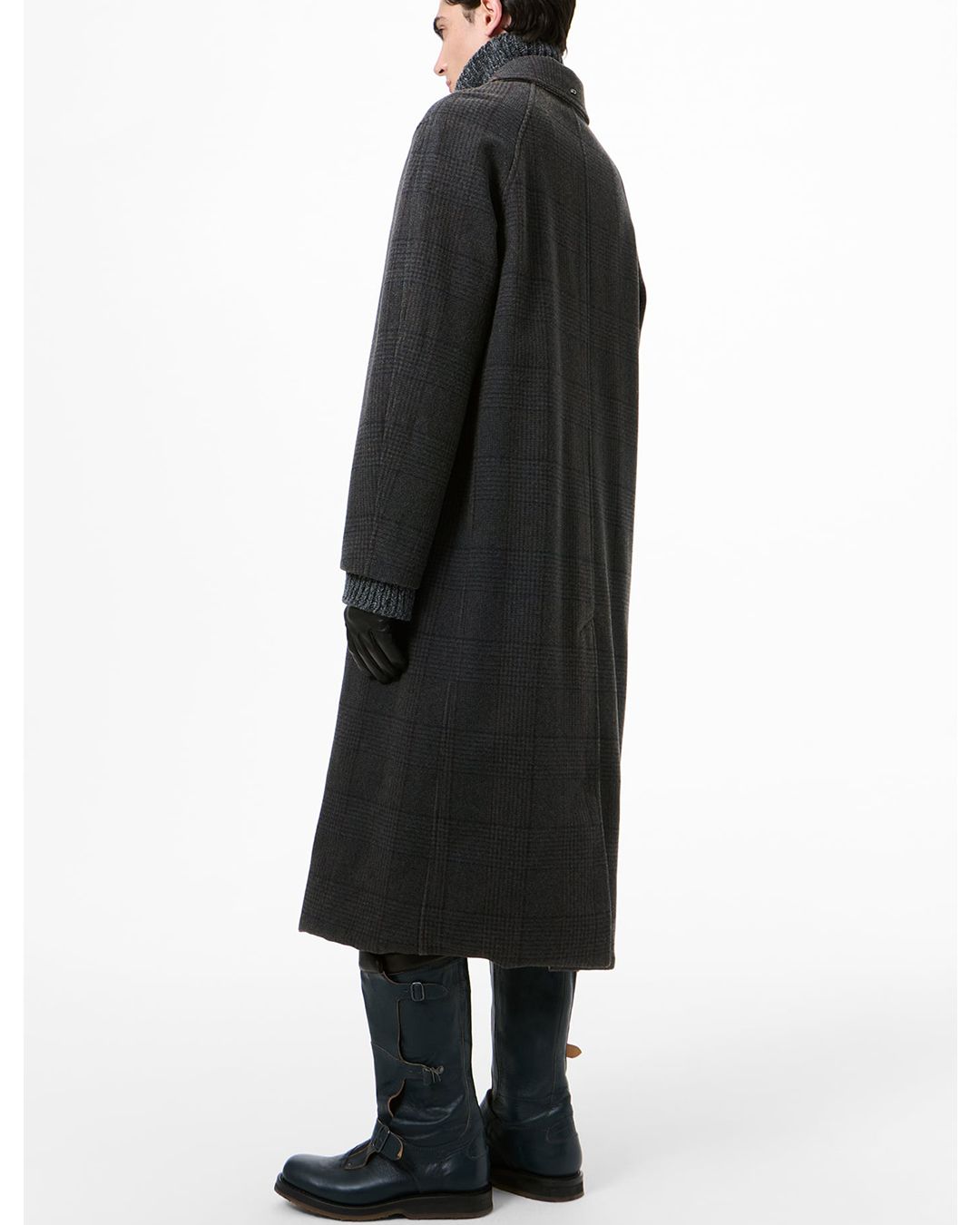COLLAPSE CARCOAT   Bishop Check Tempered Wool