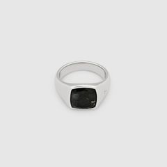 Kay Ring Black Larvikite / シグネットリング (ブラックラルビカイト)
