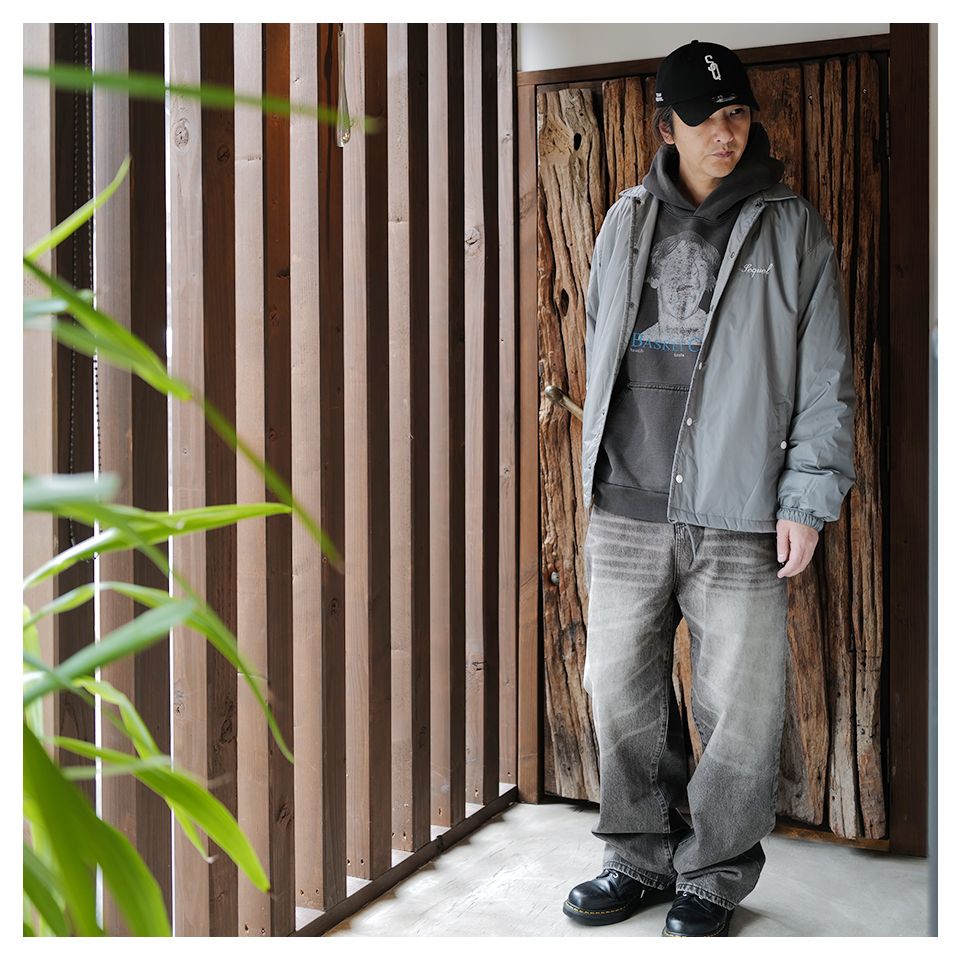 【Last1 Size36】 LAX BAGGY DENIM, whisker wash