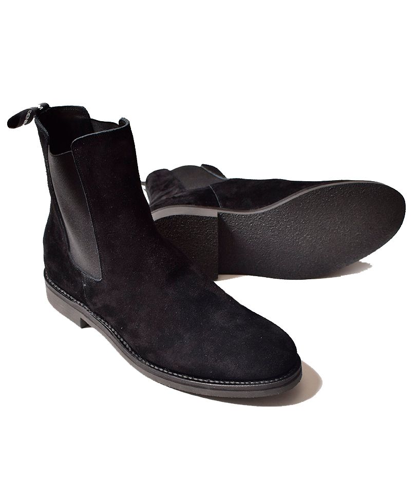 MINEDENIM - Suede Leather Side Gore Boots Black | River