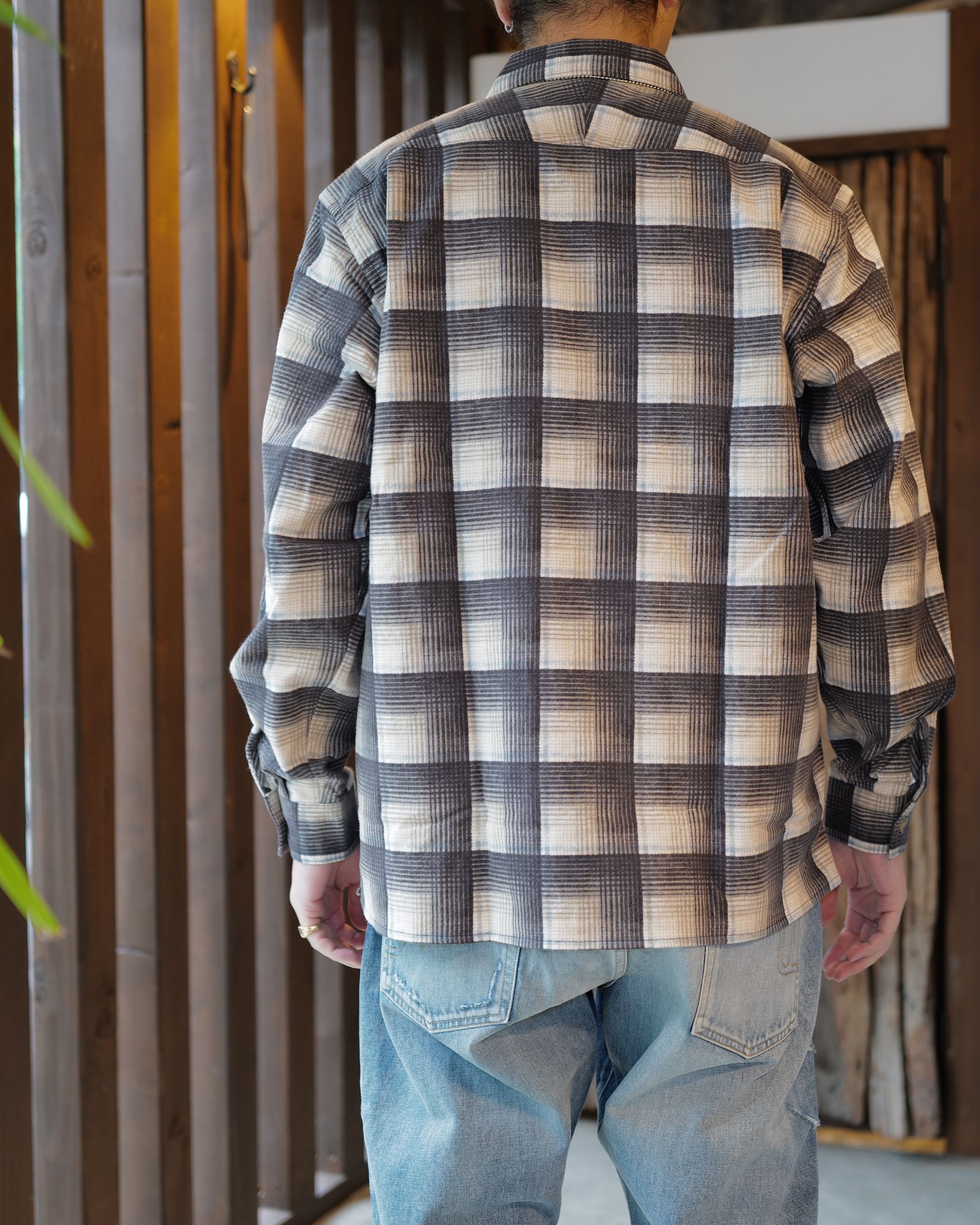 OPEN COLLAR SHIRT  Gray
