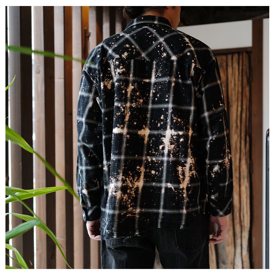【Last1 M】 【Rafu】 Bleached shirt  Black