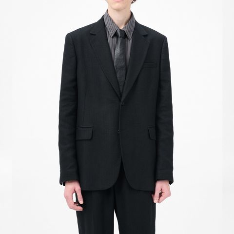 CEREMONY BLAZER   Coal Black Link Stripe Weave
