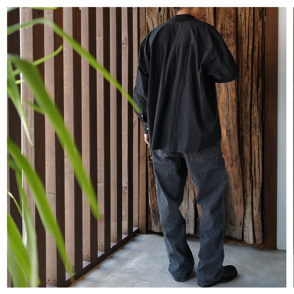 our legacy ブロードバンドシャツ OUR LEGACY - BORROWED BD SHIRT Black Voile | River