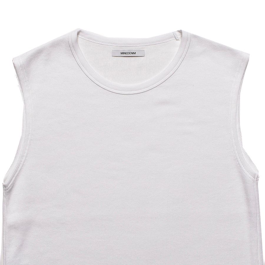 お歳暮 のし MINEDENIM - Roundneck Nosleeve Rib T-SH | River トップス