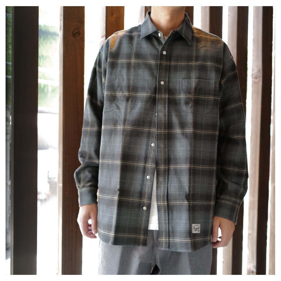 SEQUEL - SQ-23AW-SH-01 FLYFRONT NEL CHECK SHIRT GRAY | River