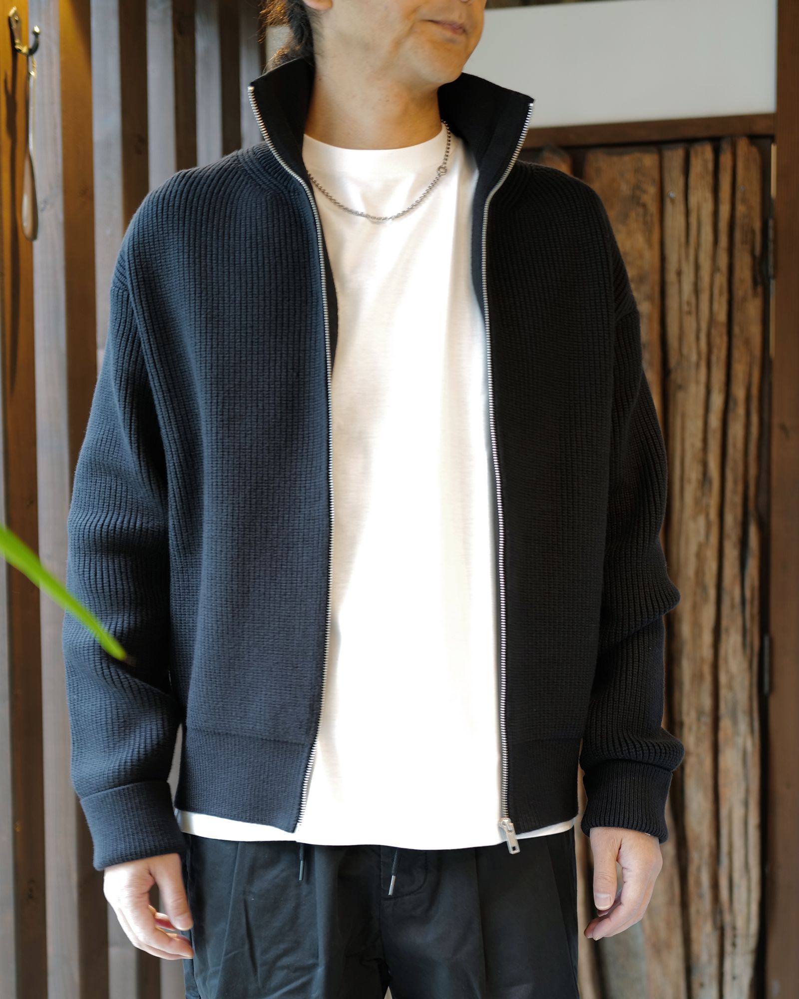 Heavyweight Trucker Knit Blouson  C.gry