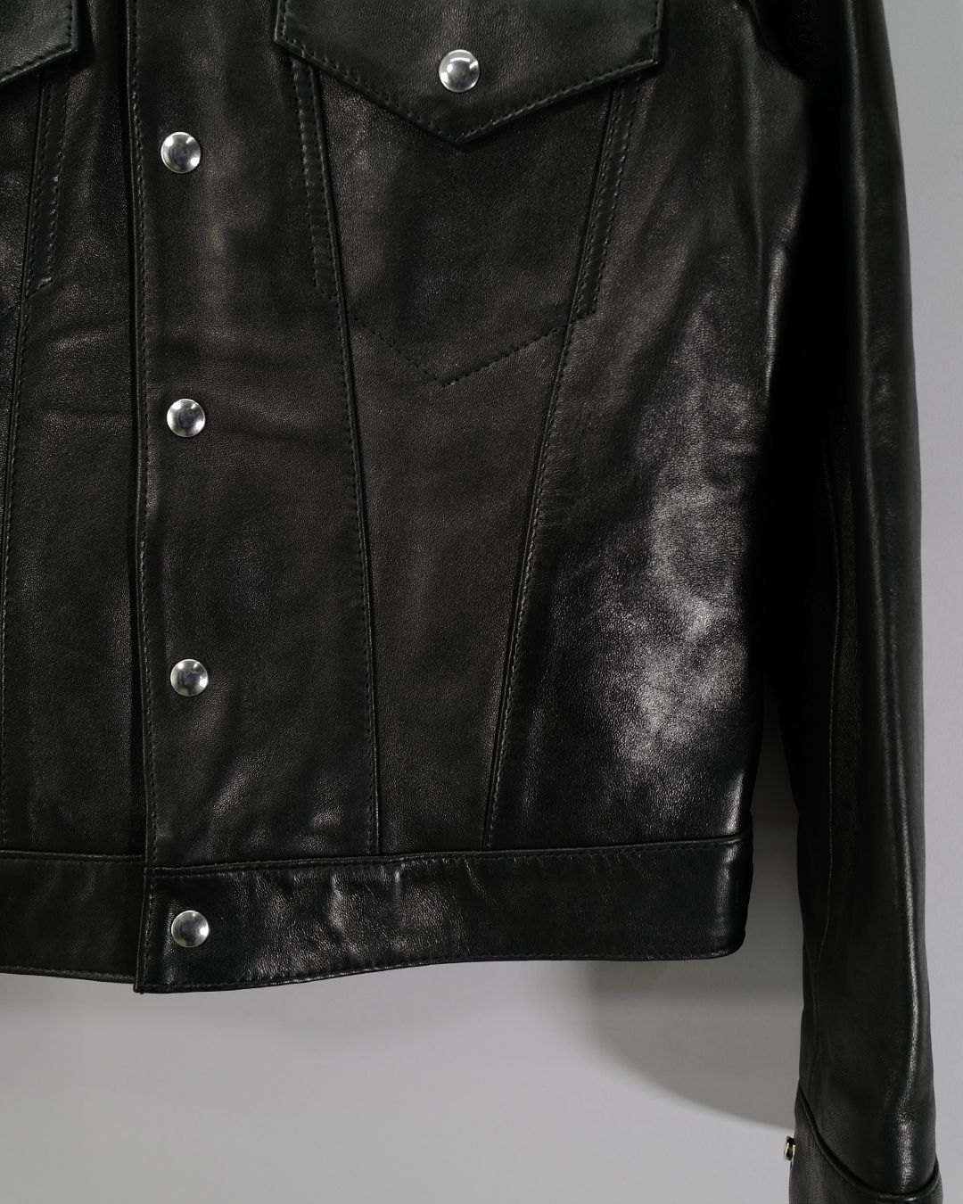 Western Jacket -ウェスタン ジャケット- 【Tight-Fit】   (シープレザー / 裏地:ブラックニット ) Black