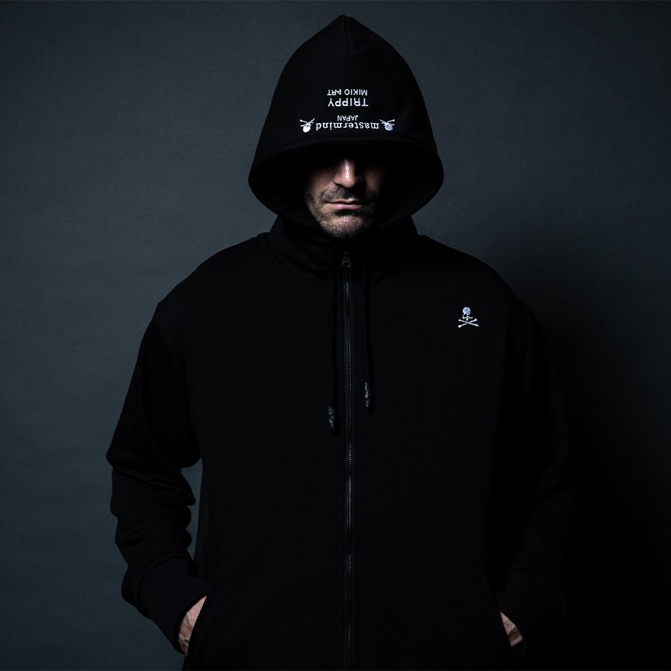 xTRIPPY ART  ZIP PARKA ROCK STARS  Black