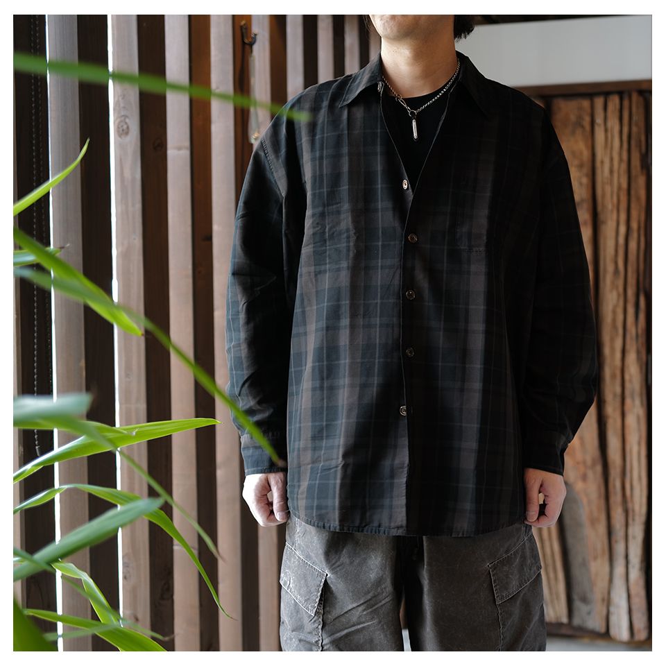 Tシャツ・カットソー OUR LEGACY SS25 BORROWED SHIRT (M2252OB BLACK SHEE) Our Legacy: Men's Borrowed Shirt (Black Sheer Shadow Check