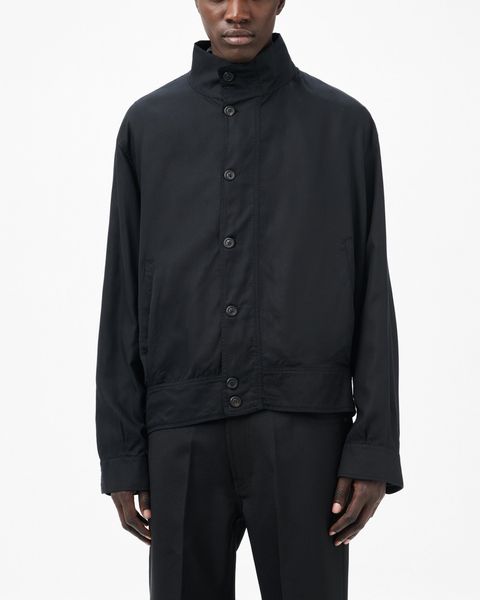 MOCK BOMBER   Draping Black Lyocell