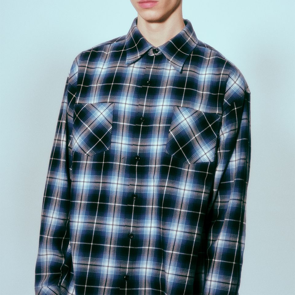 Rafu - Last1 L 【Rafu】 Standard shirt Blue | River