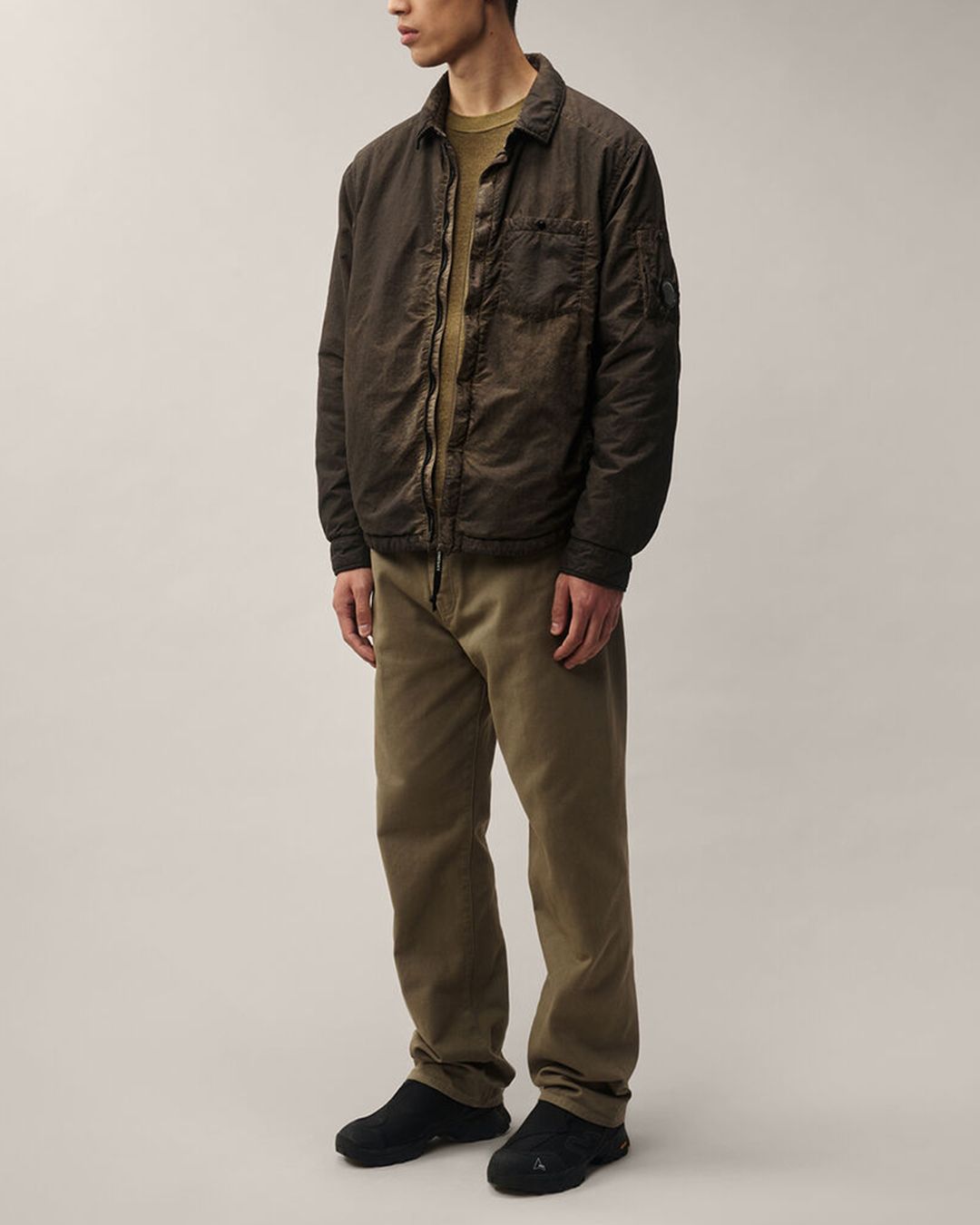 FLATT NYLON PADDED ZIPPED OVERSHIRT  <RE-COLOR BROWN R30>